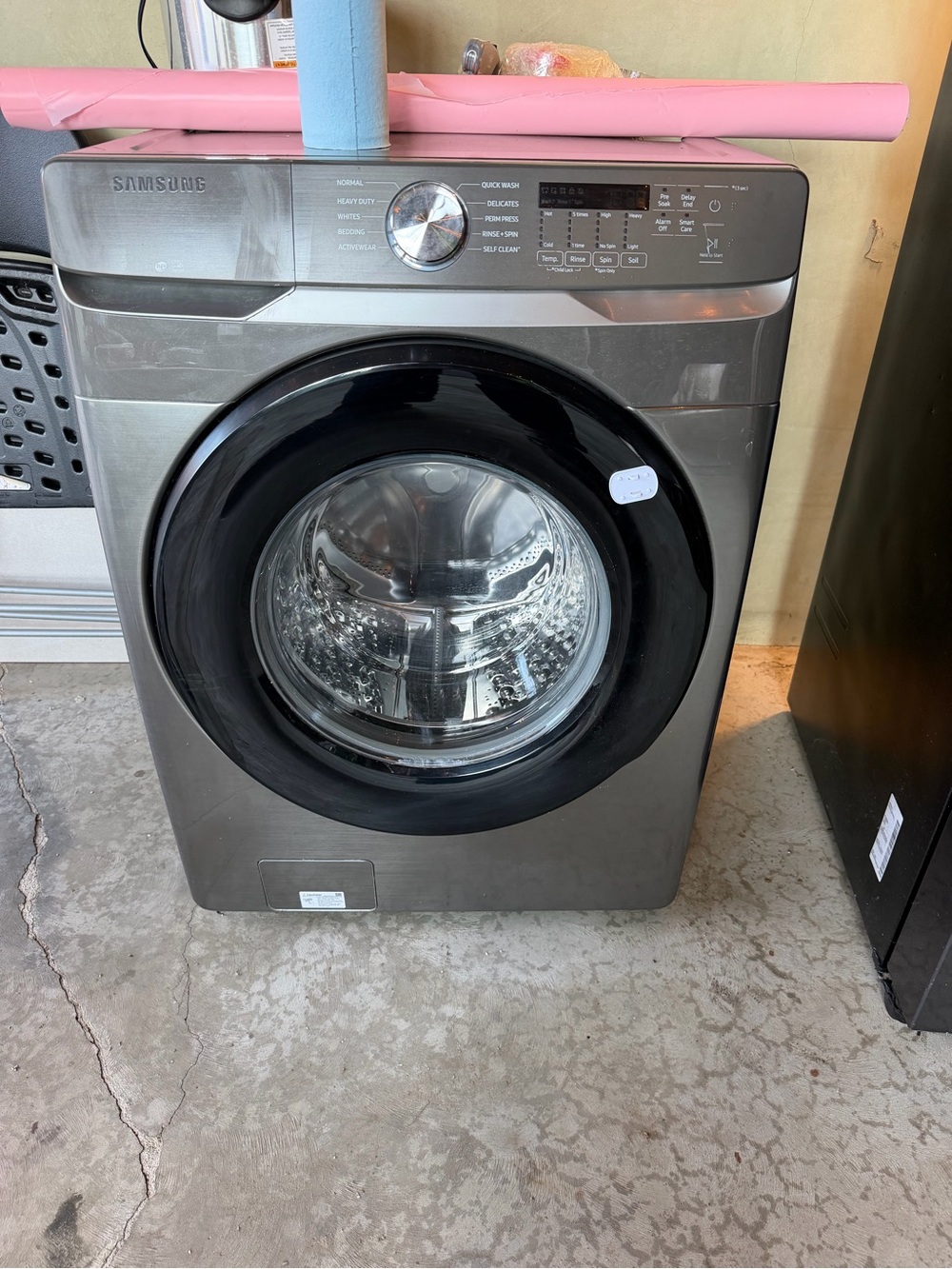 Samsung Front-Load Washer in Stainless Steel and Black Trim